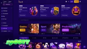 Tampilan antarmuka platform BiggerZ yang menampilkan berbagai opsi taruhan dan permainan kasino.